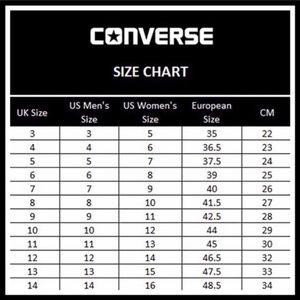 converse one star sizing